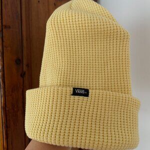 Vans Waffle Knit Cuffed Beanie Pastel Pale Yellow Streetwear Soft Girl Skater OS